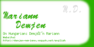 mariann demjen business card